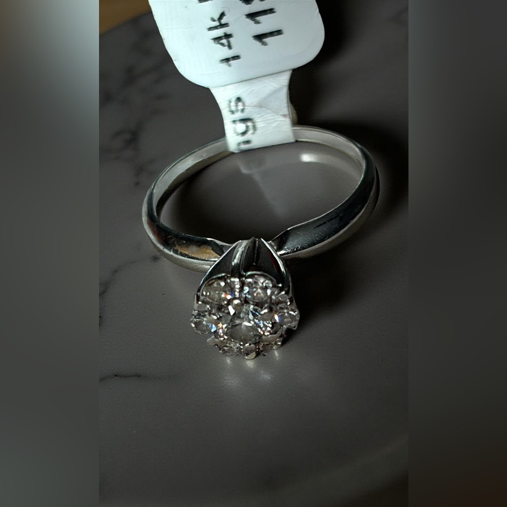 Elegant 14k White Gold Cluster Diamond Ring by Stuller Inc.